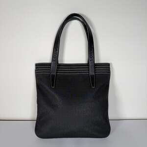 Loewe | Vintage Black Anagram Debossed Monogram Leather Tote Bag